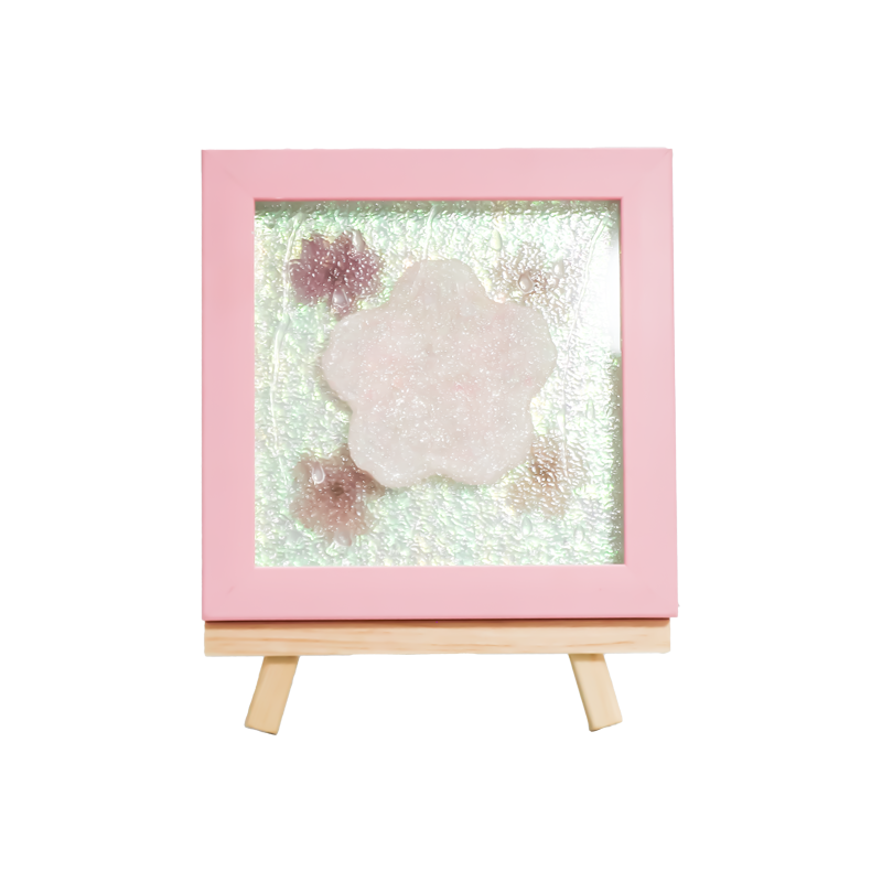 Sárga fa keret Cherry Blossom Art lámpa-Yozakura Rain