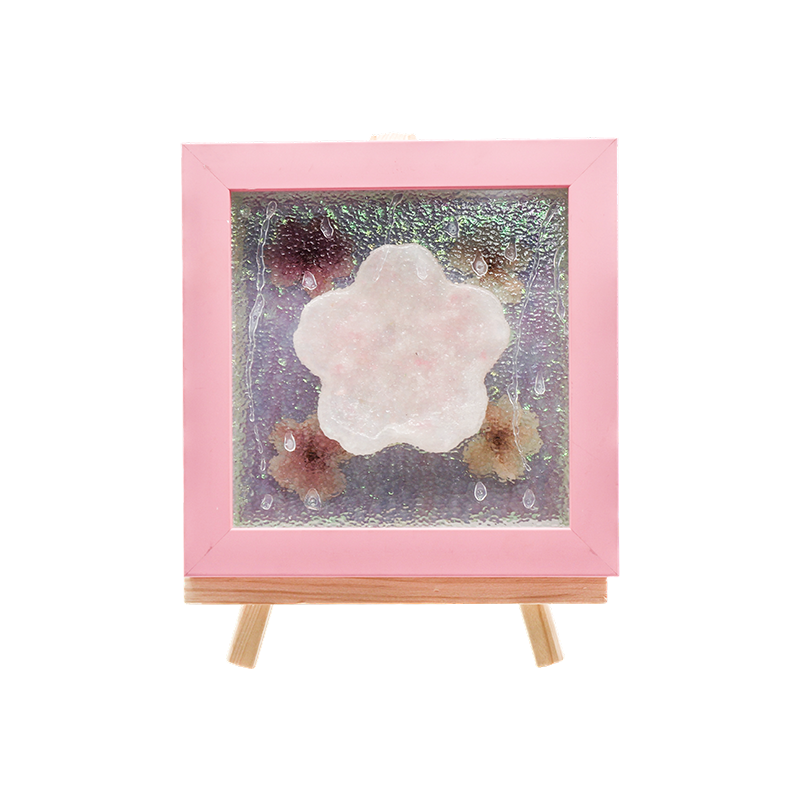 Sárga fa keret Cherry Blossom Art lámpa-Yozakura Rain