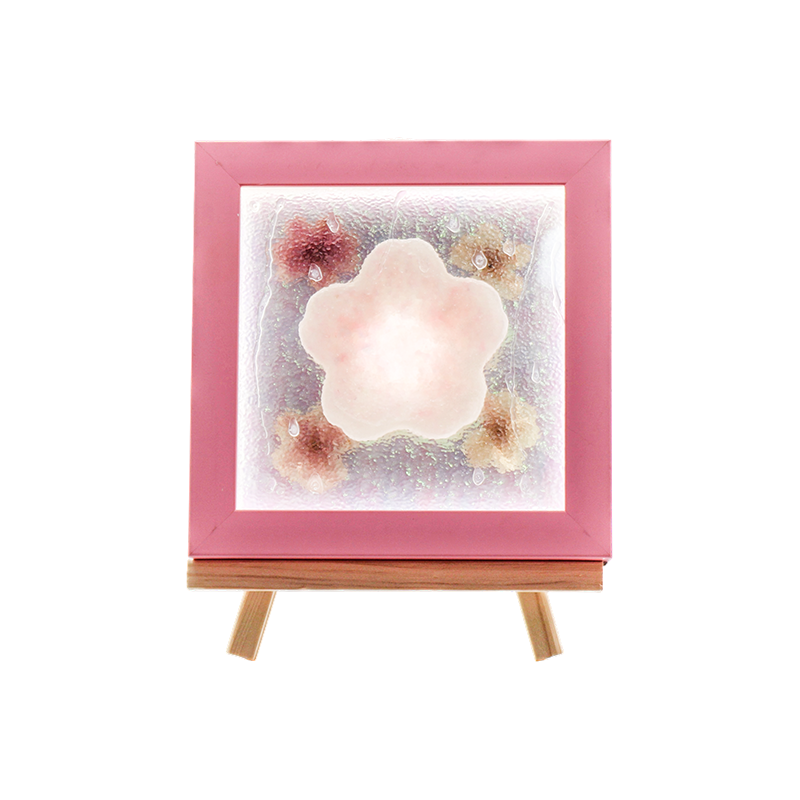 Sárga fa keret Cherry Blossom Art lámpa-Yozakura Rain
