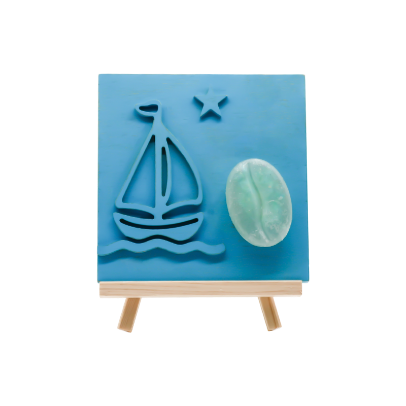 Ocean Color Sailboat bambusz faragott fa lámpa - Sail Shadow sütés